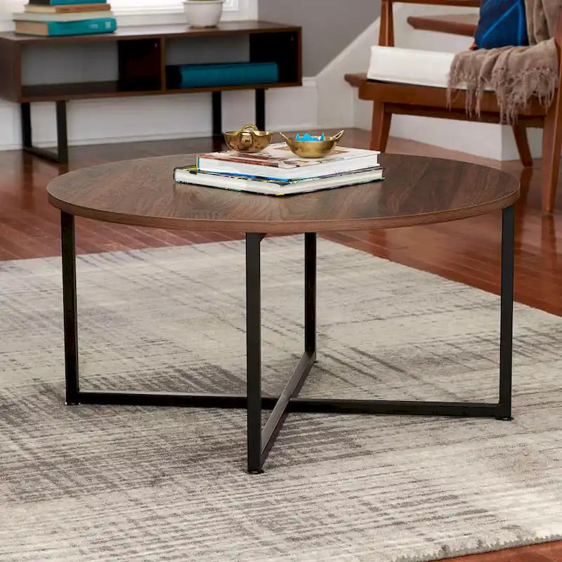 Table basse ronde multicolore, cadre en acier, pour 1 personne, 80 cm de diamètre