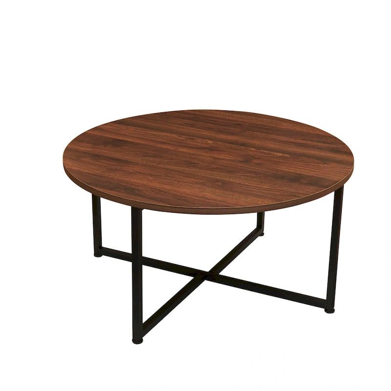 Table basse ronde multicolore, cadre en acier, pour 1 personne, 80 cm de diamètre