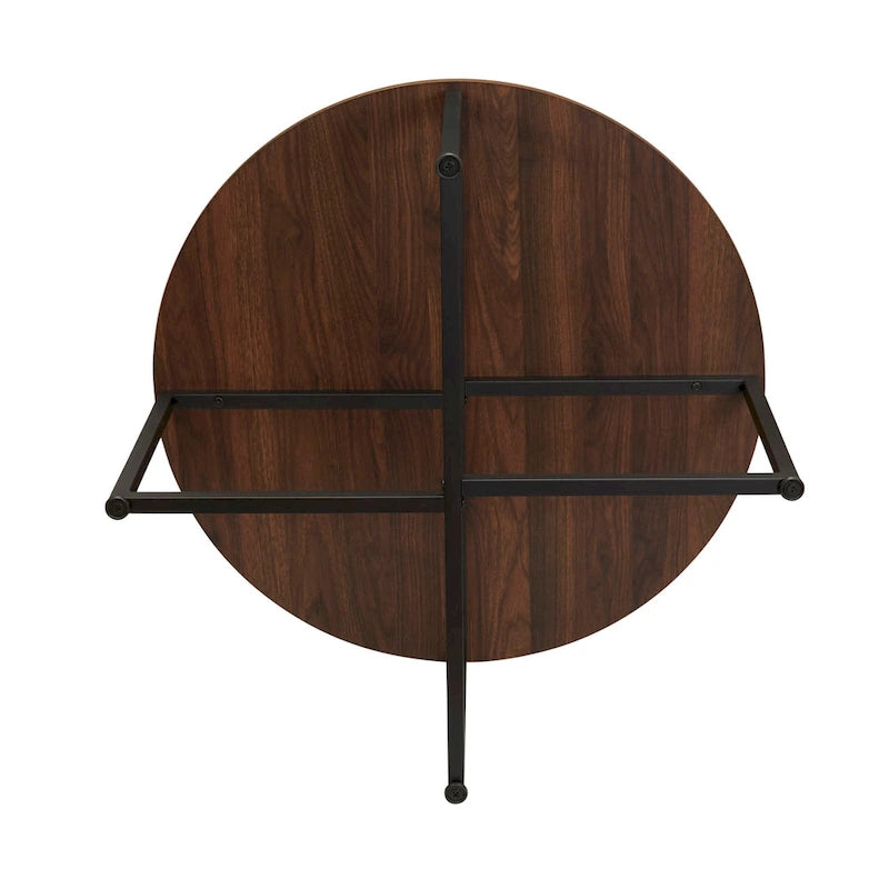 Table basse ronde multicolore, cadre en acier, pour 1 personne, 80 cm de diamètre