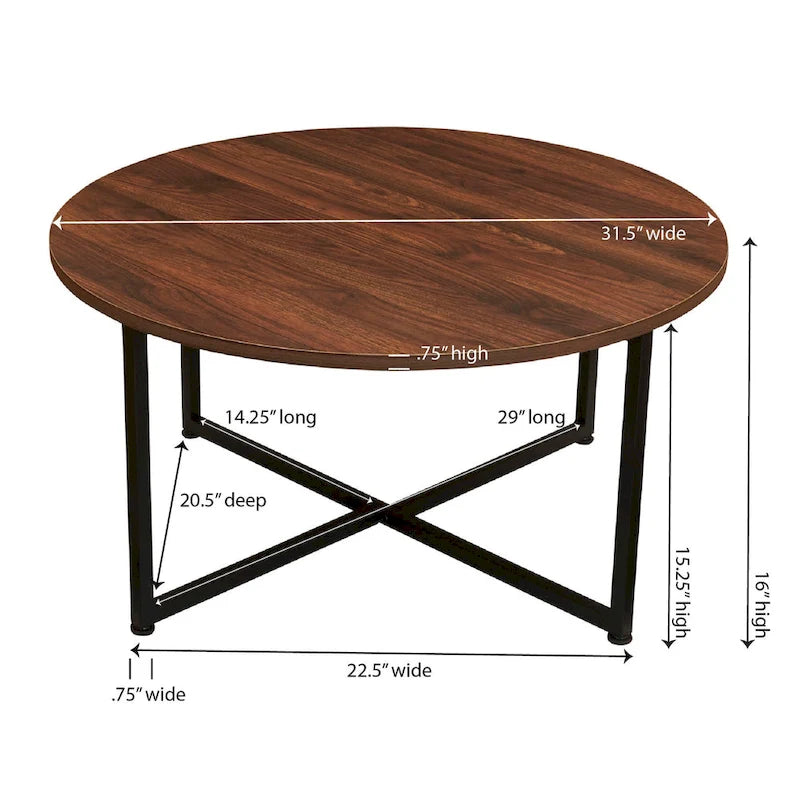 Table basse ronde multicolore, cadre en acier, pour 1 personne, 80 cm de diamètre