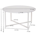 Table basse ronde multicolore, cadre en acier, pour 1 personne, 80 cm de diamètre