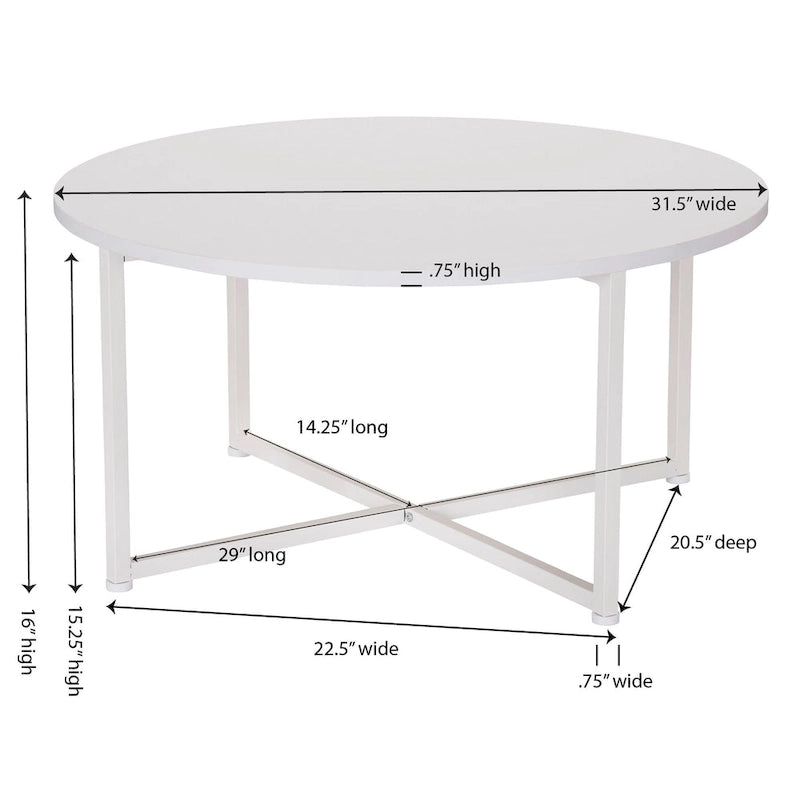 Table basse ronde multicolore, cadre en acier, pour 1 personne, 80 cm de diamètre