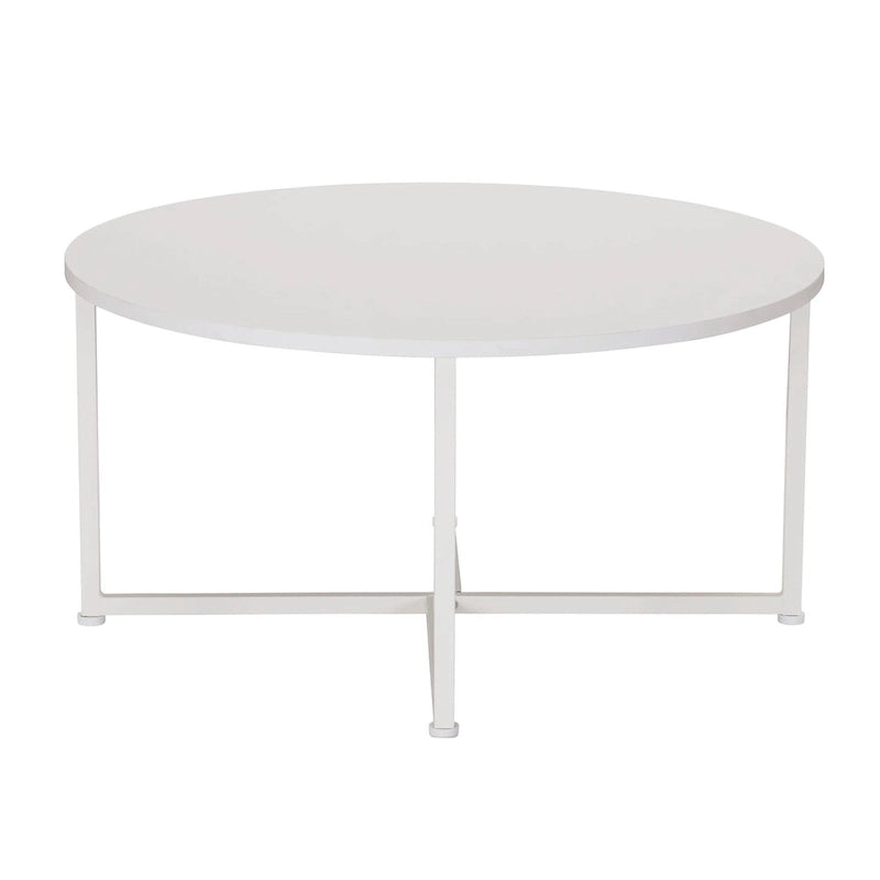 Table basse ronde multicolore, cadre en acier, pour 1 personne, 80 cm de diamètre