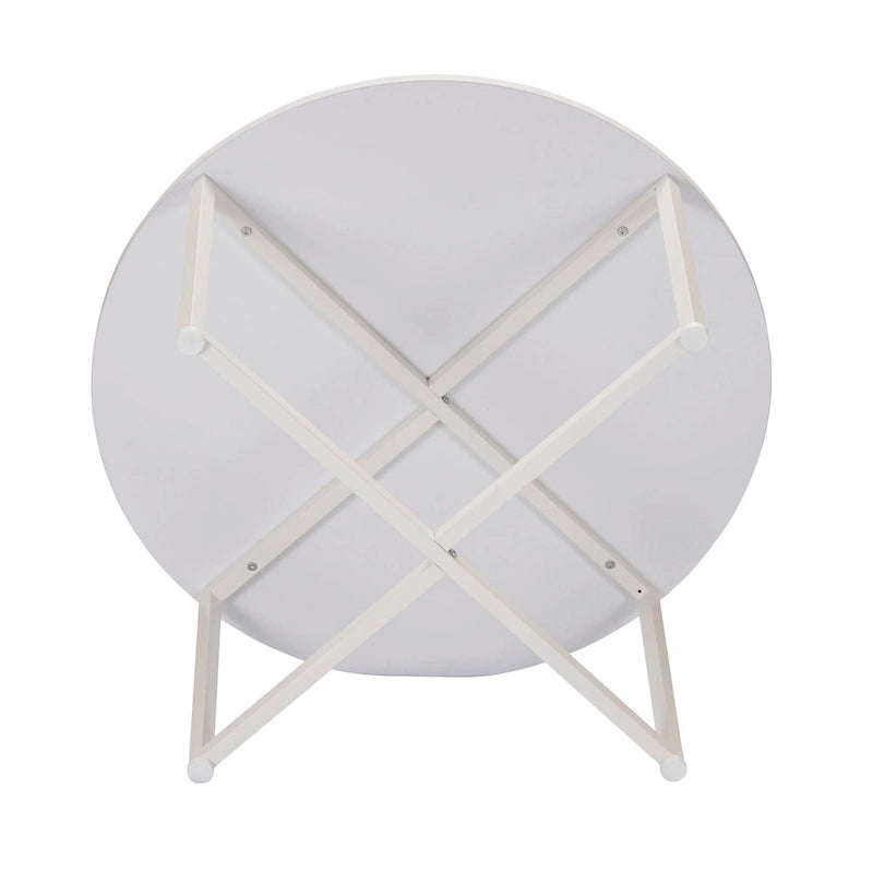 Table basse ronde multicolore, cadre en acier, pour 1 personne, 80 cm de diamètre