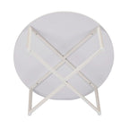 Table basse ronde multicolore, cadre en acier, pour 1 personne, 80 cm de diamètre