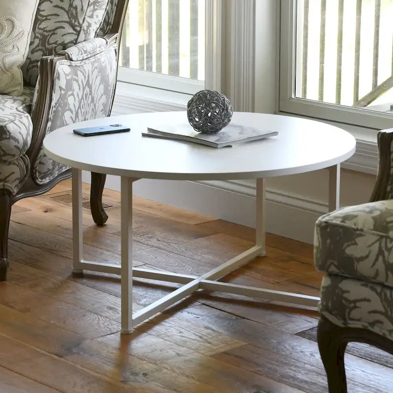 Table basse ronde multicolore, cadre en acier, pour 1 personne, 80 cm de diamètre