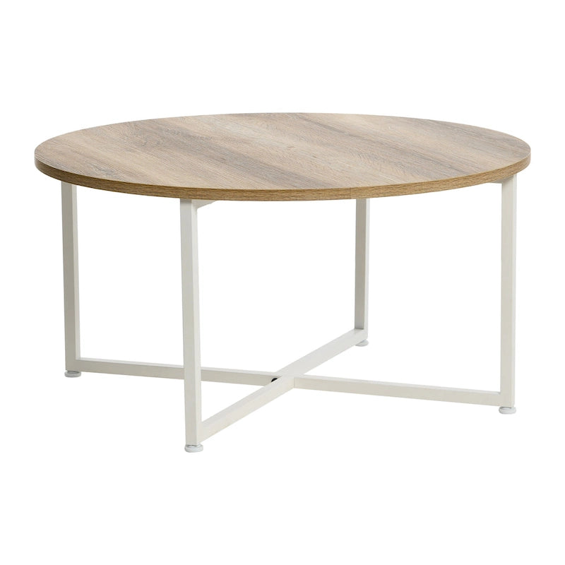 Table basse ronde multicolore, cadre en acier, pour 1 personne, 80 cm de diamètre