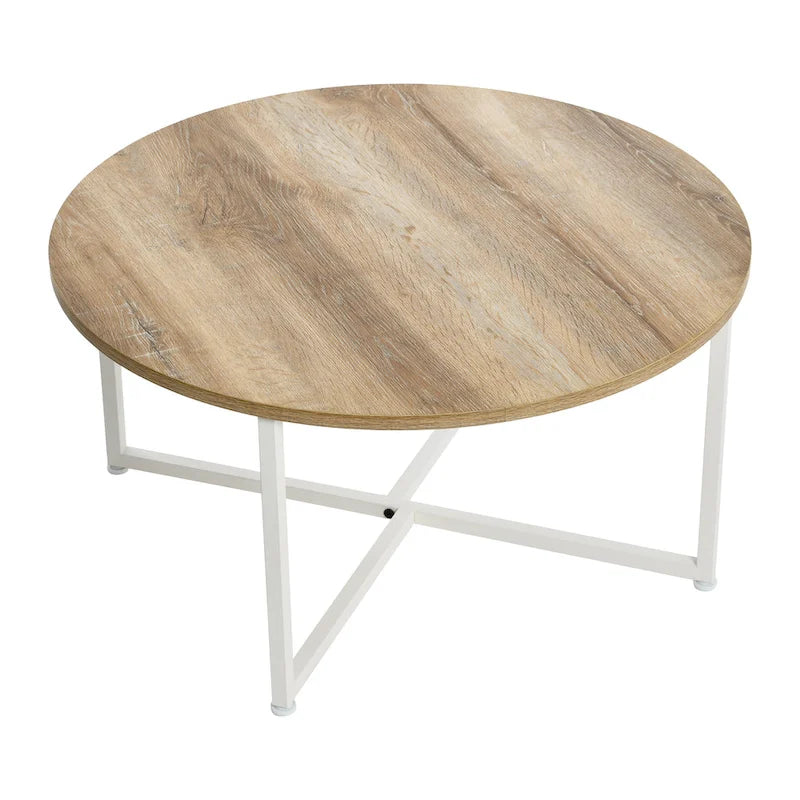Table basse ronde multicolore, cadre en acier, pour 1 personne, 80 cm de diamètre