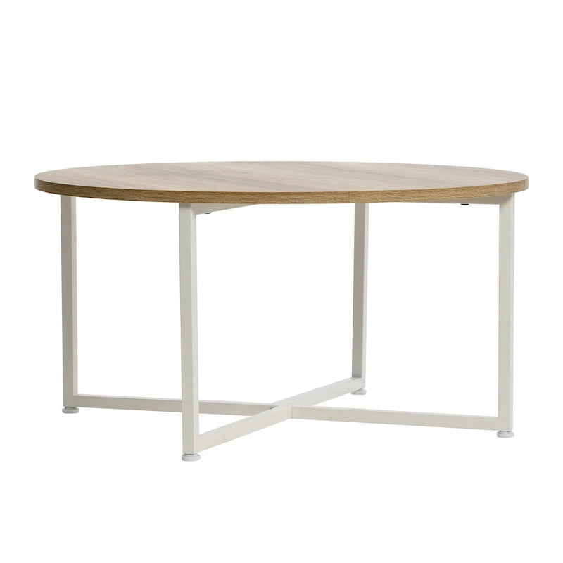 Table basse ronde multicolore, cadre en acier, pour 1 personne, 80 cm de diamètre