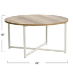 Table basse ronde multicolore, cadre en acier, pour 1 personne, 80 cm de diamètre