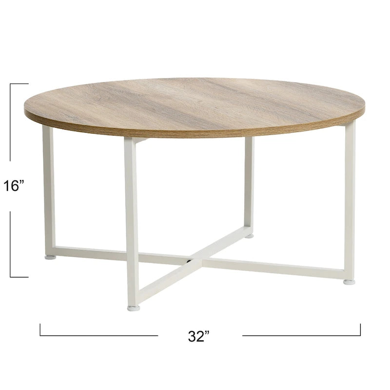 Table basse ronde multicolore, cadre en acier, pour 1 personne, 80 cm de diamètre