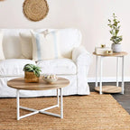 Table basse ronde multicolore, cadre en acier, pour 1 personne, 80 cm de diamètre