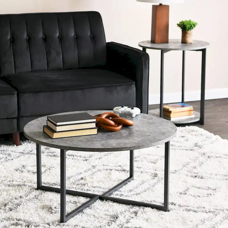 Table basse ronde multicolore, cadre en acier, pour 1 personne, 80 cm de diamètre