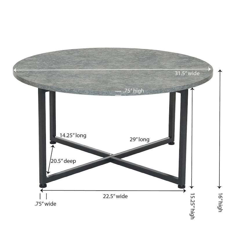 Table basse ronde multicolore, cadre en acier, pour 1 personne, 80 cm de diamètre