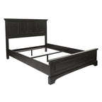 Cadre de lit panneau rustique noir avec tête et pied de lit – Simple / Queen / King