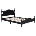 Cadre de lit plateforme en bois rétro noir/blanc – taille double, 1 personne