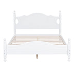 Cadre de lit plateforme en bois rétro noir/blanc – taille double, 1 personne