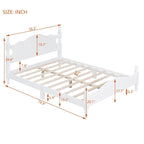 Cadre de lit plateforme en bois rétro noir/blanc – taille double, 1 personne