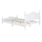 Cadre de lit plateforme en bois rétro noir/blanc – taille double, 1 personne