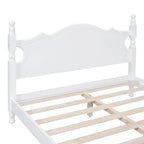 Cadre de lit plateforme en bois rétro noir/blanc – taille double, 1 personne