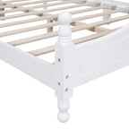 Cadre de lit plateforme en bois rétro noir/blanc – taille double, 1 personne