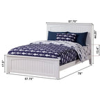 Lit plateforme double blanc avec pied de lit, 1 personne