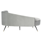 Causeuse 2 places en velours noir et doré, L 146 cm x P 68,5 cm x H 71 cm
