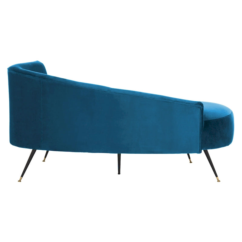 Causeuse 2 places en velours noir et doré, L 146 cm x P 68,5 cm x H 71 cm