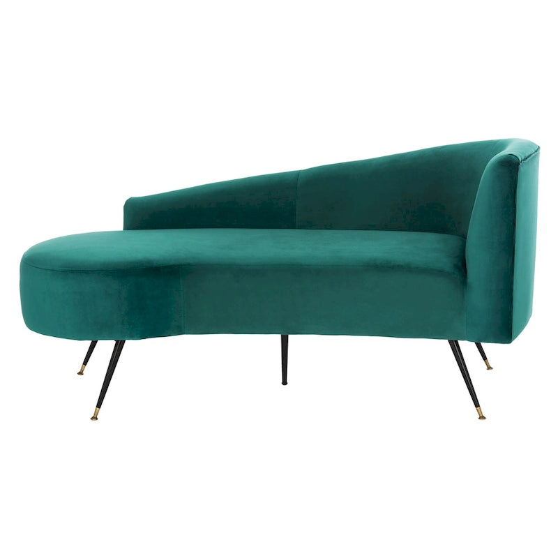 Causeuse 2 places en velours noir et doré, L 146 cm x P 68,5 cm x H 71 cm