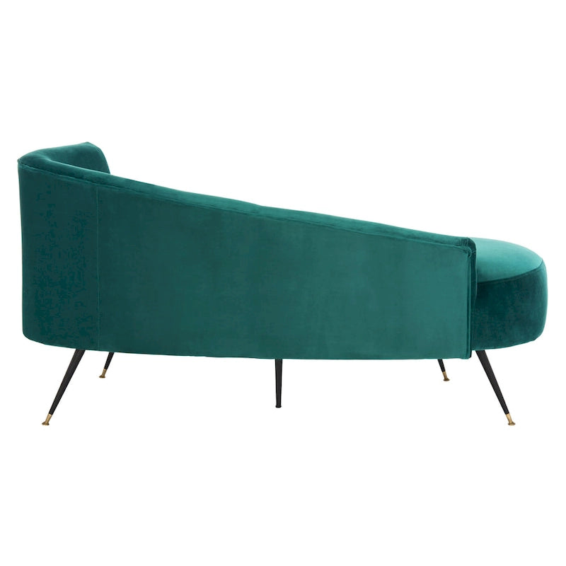 Causeuse 2 places en velours noir et doré, L 146 cm x P 68,5 cm x H 71 cm