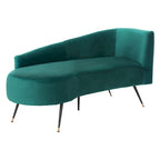 Causeuse 2 places en velours noir et doré, L 146 cm x P 68,5 cm x H 71 cm