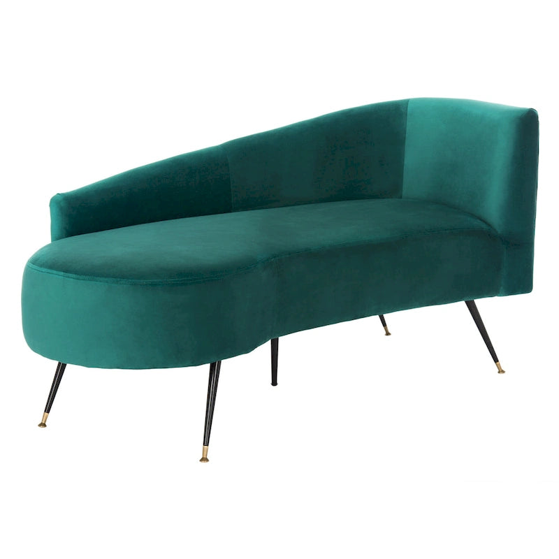 Causeuse 2 places en velours noir et doré, L 146 cm x P 68,5 cm x H 71 cm