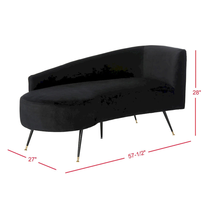 Causeuse 2 places en velours noir et doré, L 146 cm x P 68,5 cm x H 71 cm