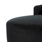 Causeuse 2 places en velours noir et doré, L 146 cm x P 68,5 cm x H 71 cm
