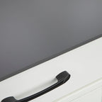 Armoire basse à double porte et 2 tiroirs, blanc et gris anthracite