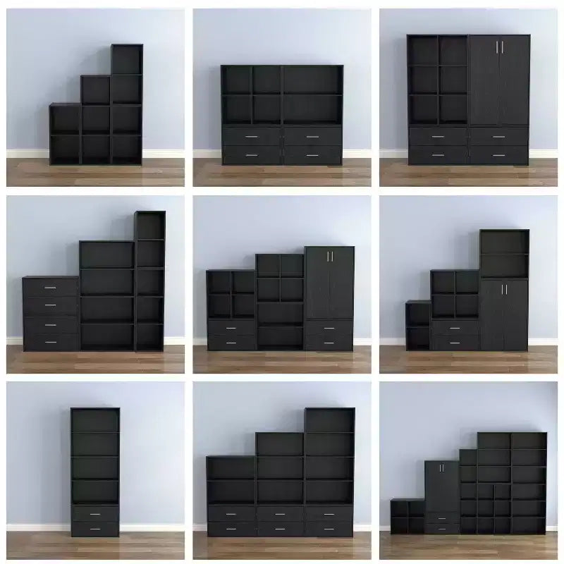 24/7 Shop At Home Bibliothèque moderne empilable et modulaire à 4 cubes Silkpath 24 po