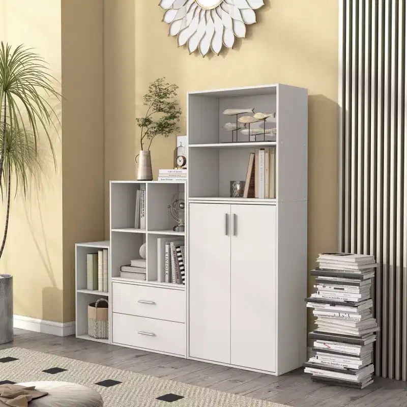 24/7 Shop At Home Bibliothèque moderne empilable et modulaire à 4 cubes Silkpath 24 po