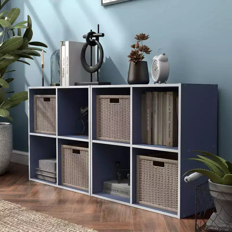 24/7 Shop At Home Bibliothèque moderne empilable et modulaire à 4 cubes Silkpath 24 po