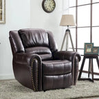 Fauteuil inclinable manuel, microfibre et similicuir, une place