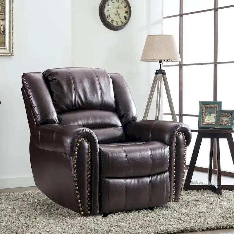 Fauteuil inclinable manuel, microfibre et similicuir, une place