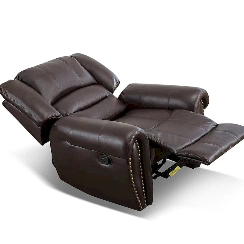 Fauteuil inclinable manuel, microfibre et similicuir, une place