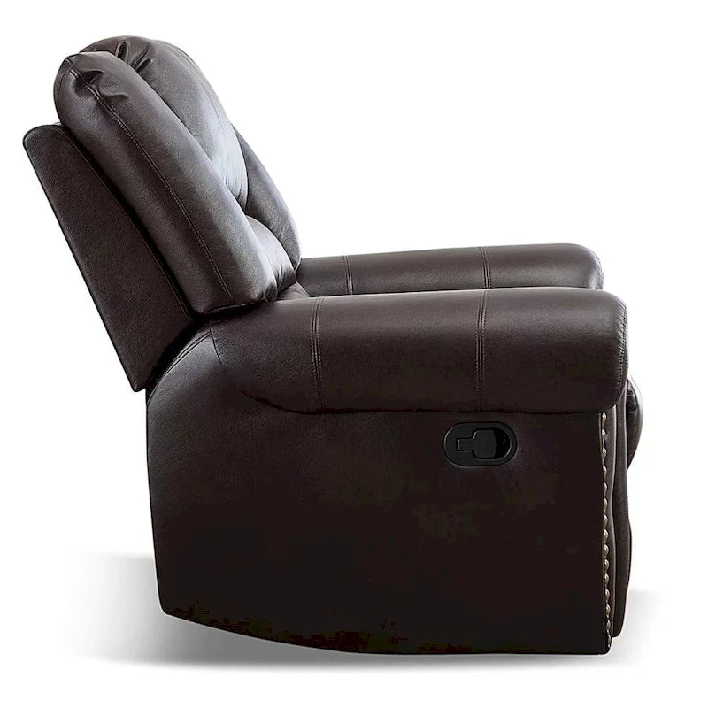 Fauteuil inclinable manuel, microfibre et similicuir, une place