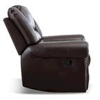 Fauteuil inclinable manuel, microfibre et similicuir, une place