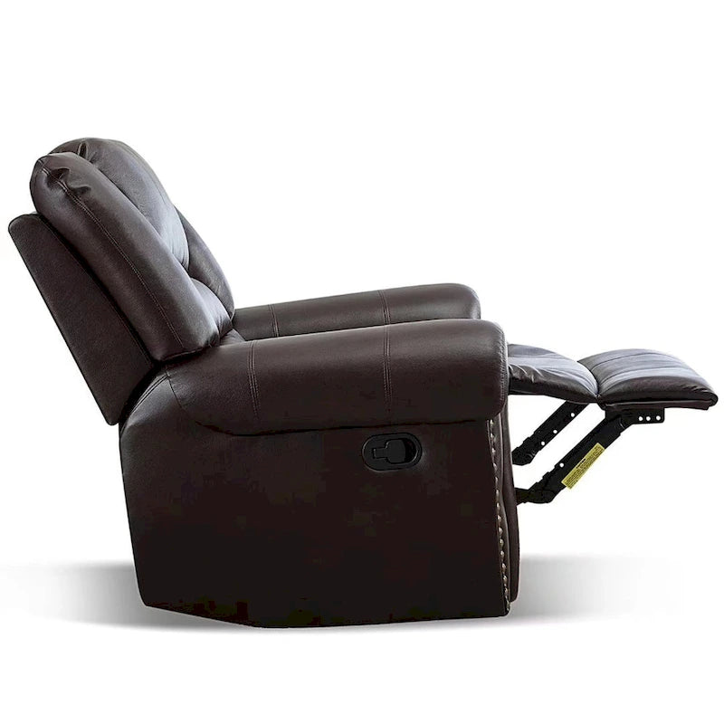 Fauteuil inclinable manuel, microfibre et similicuir, une place