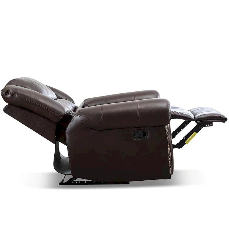 Fauteuil inclinable manuel, microfibre et similicuir, une place