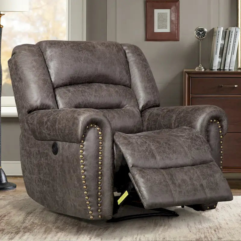 Fauteuil inclinable manuel, microfibre et similicuir, une place