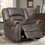 Fauteuil inclinable manuel, microfibre et similicuir, une place