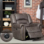 Fauteuil inclinable manuel, microfibre et similicuir, une place