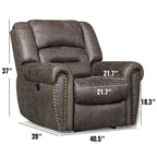 Fauteuil inclinable manuel, microfibre et similicuir, une place