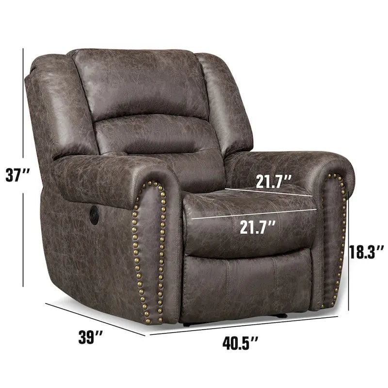 Fauteuil inclinable manuel, microfibre et similicuir, une place